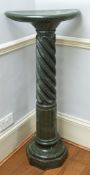 An Italian green serpentine marble pedestal,