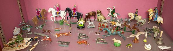 Britain's and others, a collection of various equestrian and animal figures