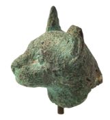 AN EGYPTIAN BRONZE CAT HEAD, LATE PERIOD, CIRCA 664-332 B.C.
