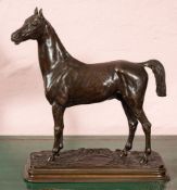 After Alfred Dubucand (French, 1828 - 1894), a patinated bronze model of a stallion,