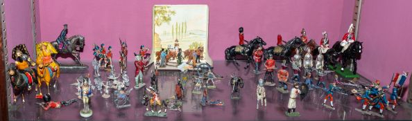 Britain's and others, a quantity of various die cast soldiers and reproduction flatback figures,
