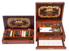 WINSOR & NEWTON; a Victorian mahogany cased artist's paintbox,