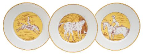 A set of six Hermes Premier Matin de l'an 2000 porcelain plates
