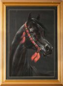 Margareth Swiertok (Malgorzata Swiertok) (Polish 20th Century) - A head study of a bay horse