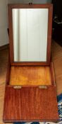 A Victorian mahogany cased campaign table mirror,