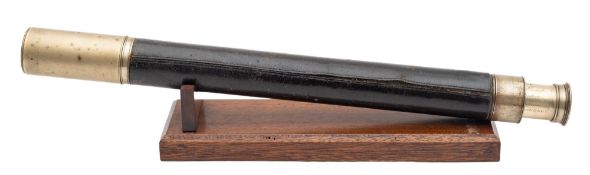 A leather cased single draw telescope by Dollond, London No.5083