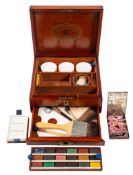 REEVES & SONS, a Victorian mahogany and ebony strung artist's paintbox,