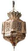 Two metal and glass mosque lanterns,