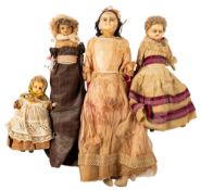 A late 19th/early 20th century wax head doll,