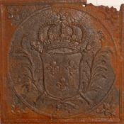 A French cast iron fireback,