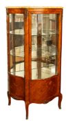 A glazed and tulipwood veneered vitrine in Louis XV taste,