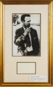 CHANDLER, Raymond. Portrait photograph, mounted with signature below, f&g,