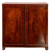 A mahogany and ebony strung collector's cabinet in Regency style,