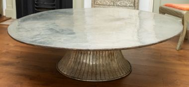 A silvered metal low table, second half 20th Century;