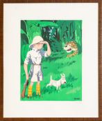 After Herge (1907-1983) - Tintin in the Congo - Limited edition colour print 17/77 - 49 x 36cm,