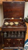 A George III mahogany and chequer strung apothecary's box,