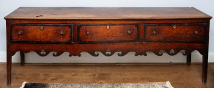 A George III walnut-banded oak dresser,