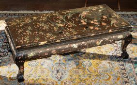 An East Asian black japanned and mother-of-pearl inlaid rectangular low table, possibly Singapore,