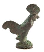 A ROMAN BRONZE MODEL OF A COCKEREL, CIRCA 2ND-3RD CENTURY A.D.,