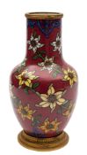 Paul Millet for Sevres an Art Deco pottery vase decorated with wrythen bands of blooms