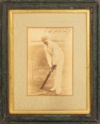 CRICKET. Portrait photograph of Kumar Sri Ranjitsinhji at the crease, signed,