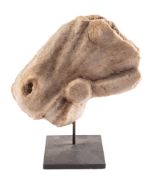 A ROMAN MARBLE HORSE HEAD FRAGMENT, CIRCA 1ST-2ND CENTURY A.D.,