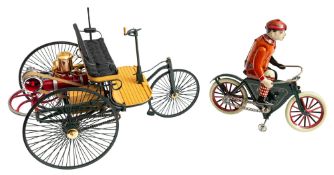 A Franklin mint scale model of the 1886 Benz Patent-motor wagon,