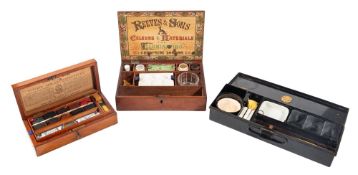 REEVES & SONS; 'COLOURS & MATERIALS FOR ILLUMINATING', a mahogany cased artist's box,