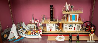 A 20th century die cast model of the Royal Navy paddle steamer 'Mosquito',