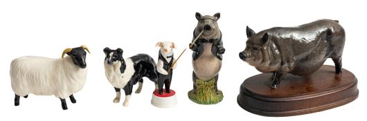 A Beswick five-piece pig band, comprising 'Matthew', 'Andrew', 'Michael', 'David' and 'John',