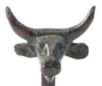 AN EAST GREEK BRONZE BULL HEAD ATTACHMENT ARCHAIC PERIOD, CIRCA 6TH CENTURY B.C.,