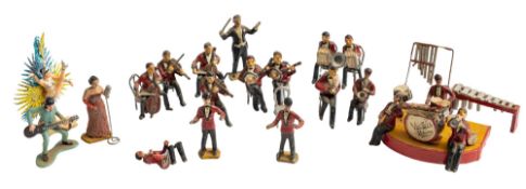 Britain's or similar, a die cast seventeen piece jazz band including banjo players, violinist,