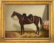 C. Holby, (19th Century) - A bay charger of the 12th Lancers - Oil on canvas -