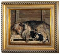 Samuel Fulton (Scottish, 1855-1941) - A reclining terrier - Signed 'SAM. FULTON' lower right