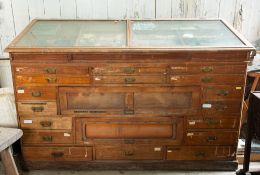 A Victorian mahogany and glazed artists' materials supplier's cabinet,