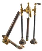 A set of substantial Victorian brass bath taps,