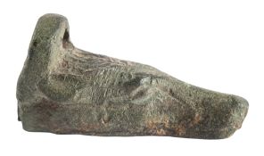 A ROMANO-BRITISH WEIGHT IN THE FORM OF A WOLF'S HEAD, CIRCA 2ND CENTURY A.D., 4.8cm. long