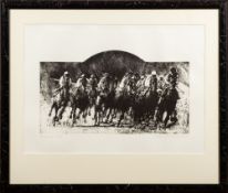Michal Siminski (Polish, b1948) - Study of a steeple chase - Limited edition etching 14/50