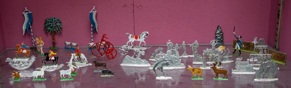 A group of twelve flatback figures of classical characters and scenes,