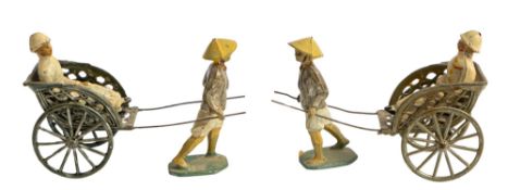 Britian's or similar, two die cast rickshaws,