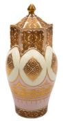 A Wedgwood porcelain 'Persian' vase of lobed oviform with star-shaped neck and cover