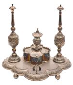 A Victorian silver centrepiece, of hexafoil outline,