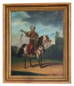 20th Century school after Carle Vernet - Mamluk with drawn sword on horseback - Oil on canvas -