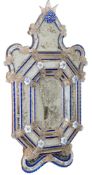 A Venetian glass framed wall mirror, late 19th Century, the octagonal marginal surround,