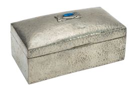 Liberty & Co; an Arts & Crafts Tudric pewter cigarette box, model 01021,