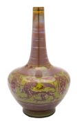 Pilkingtons Royal Lancastrian a pottery vase of squat form with slender raised neck