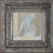Bianca Smith (b 1975) - 'Blue Ribbon' - Acrylic and gouache on board