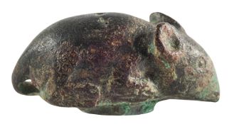 A ROMAN BRONZE MOUSE AMULET, CIRCA 2ND CENTURY A.D.,