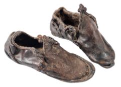 A pair of Medieval lady's leather shoes,