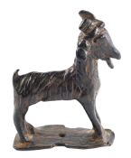 A BRONZE AND TIN(?) MODEL OF A GOAT, NOW THOUGHT TO BE AFTER THE ANTIQUE